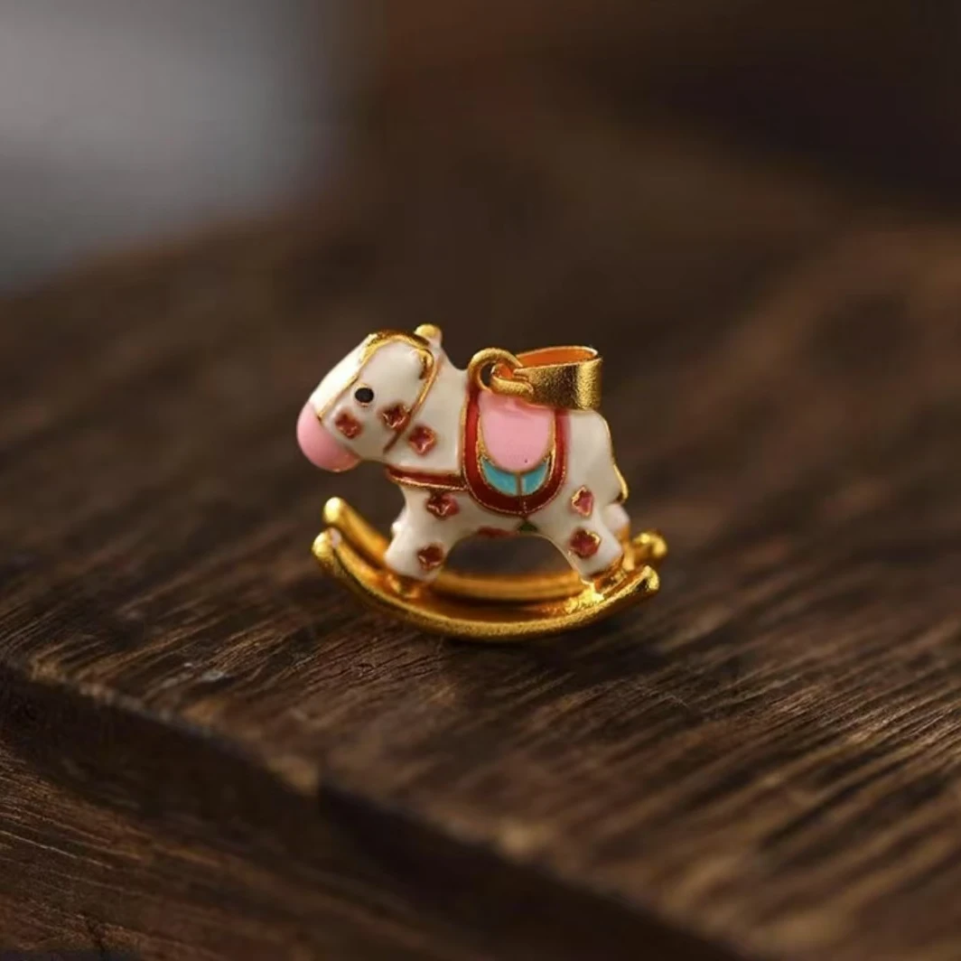 铜合金珐琅吊坠 3001 彩色木马小马时尚项链坠