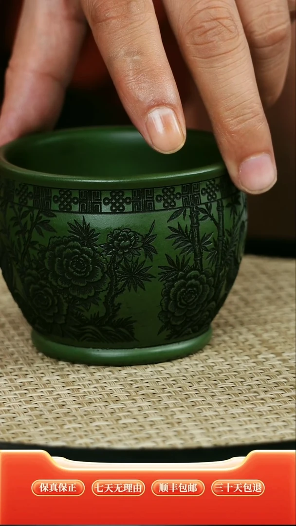 茶壶紫砂 原矿绿泥 节节高升