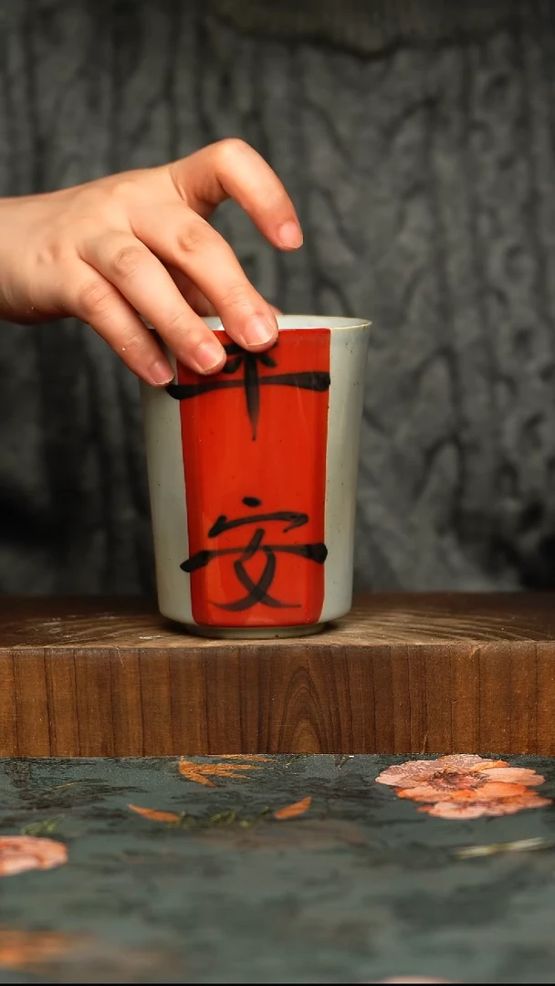 杯釉下彩手工手绘同款陶器