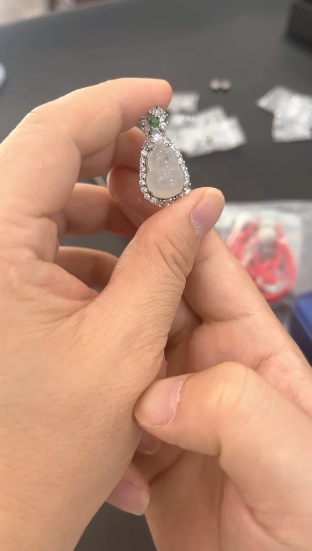 翡翠银S925镶嵌吊坠(不含链)吊坠