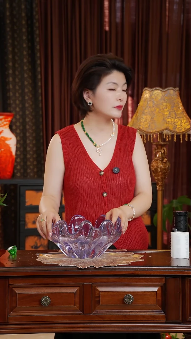 琉璃手工艺品水晶果盘--微瑕