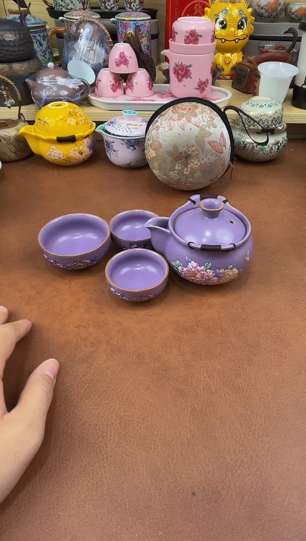 陶瓷茶具摆件旅行套组