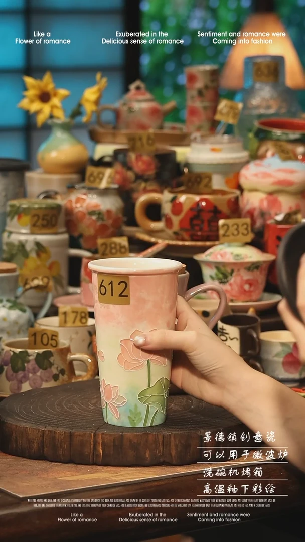 陶瓷景德镇高温釉下彩手工手绘款式