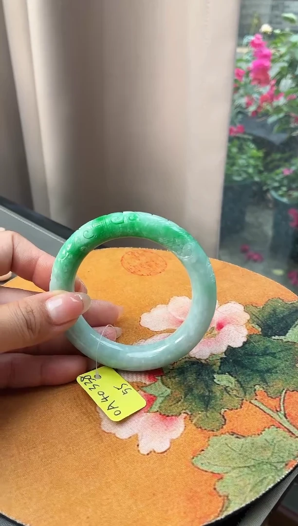 未镶嵌手镯翡翠福**心3  翡翠手镯 56