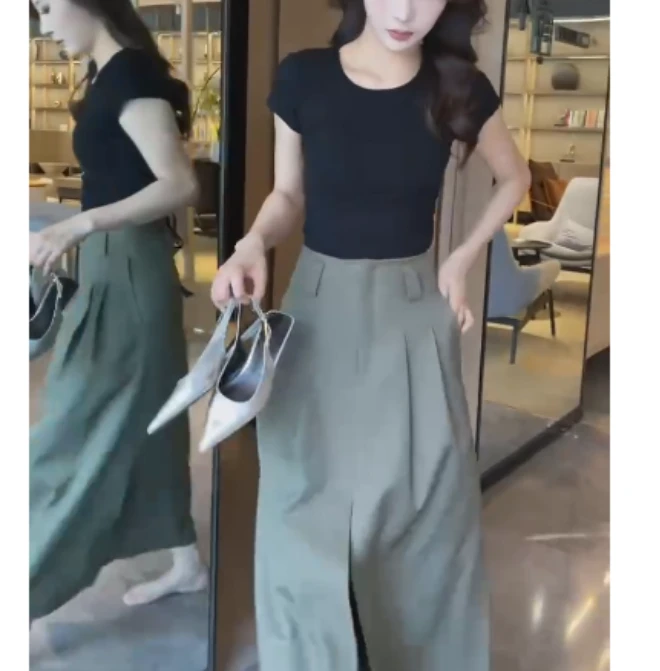 2025春季新款网红同款洋气爆款韩版潮流休闲打底衫裙子两件套CJD