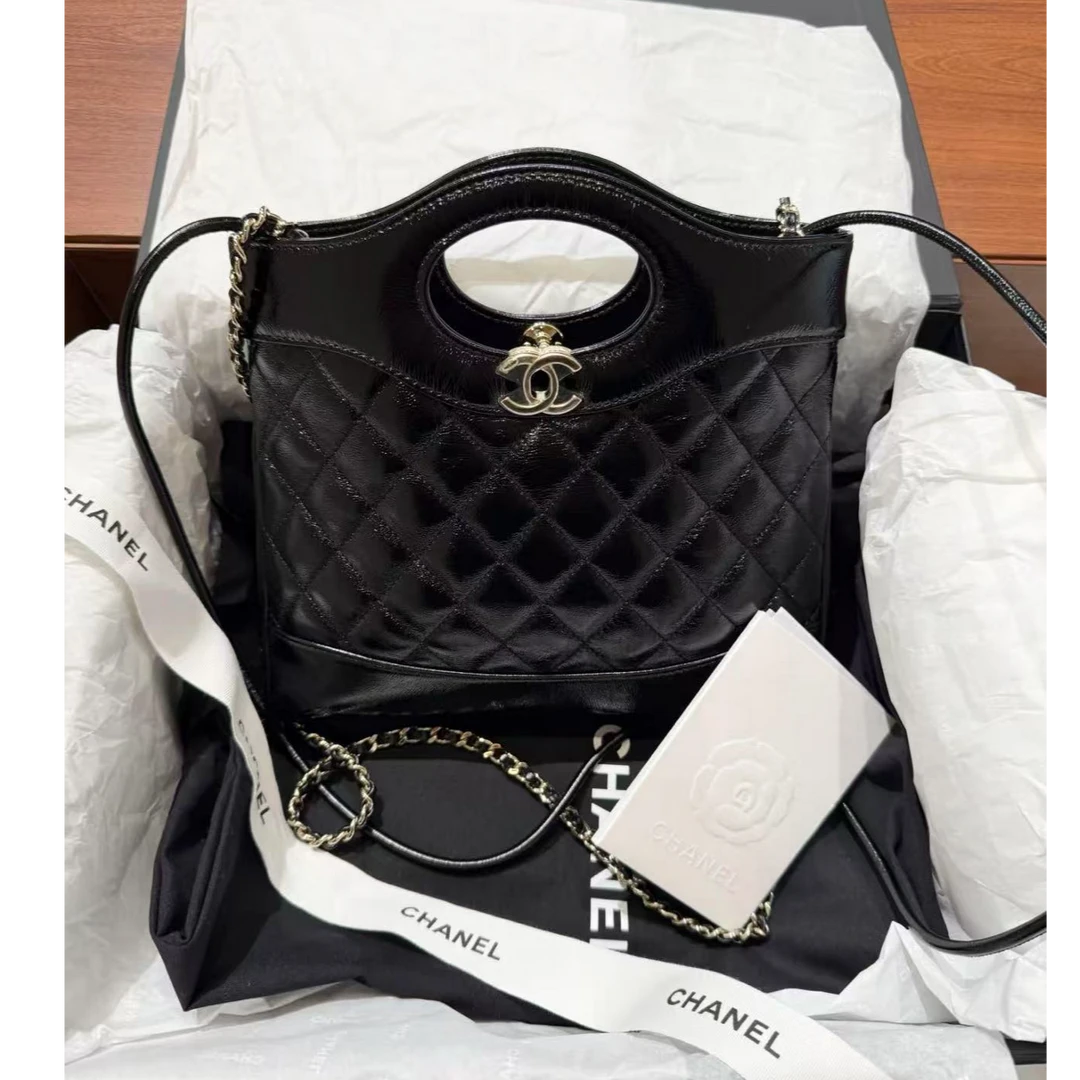 未使用 Chanel/香奈儿 25年香奈儿31bag 黑金油蜡皮肩带可拆卸款