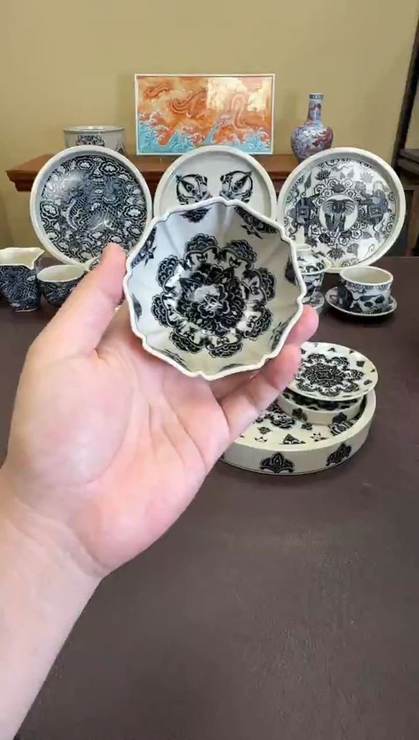 二号釉星空宝相纹八方杯