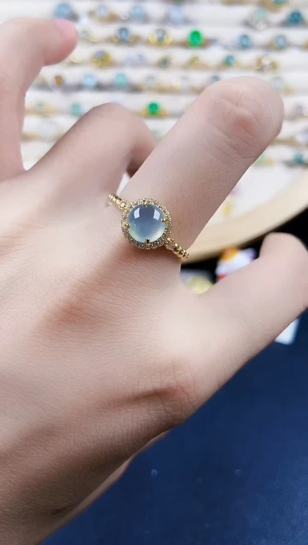 翡翠戒指银S925镶嵌213489