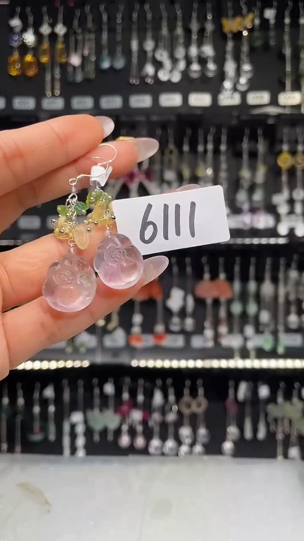 紫晶耳饰银S925镶嵌喜欢拍瑕