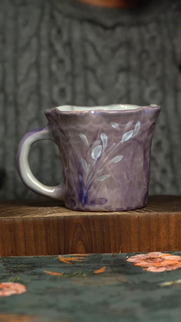 杯釉下彩手工手绘同款陶器