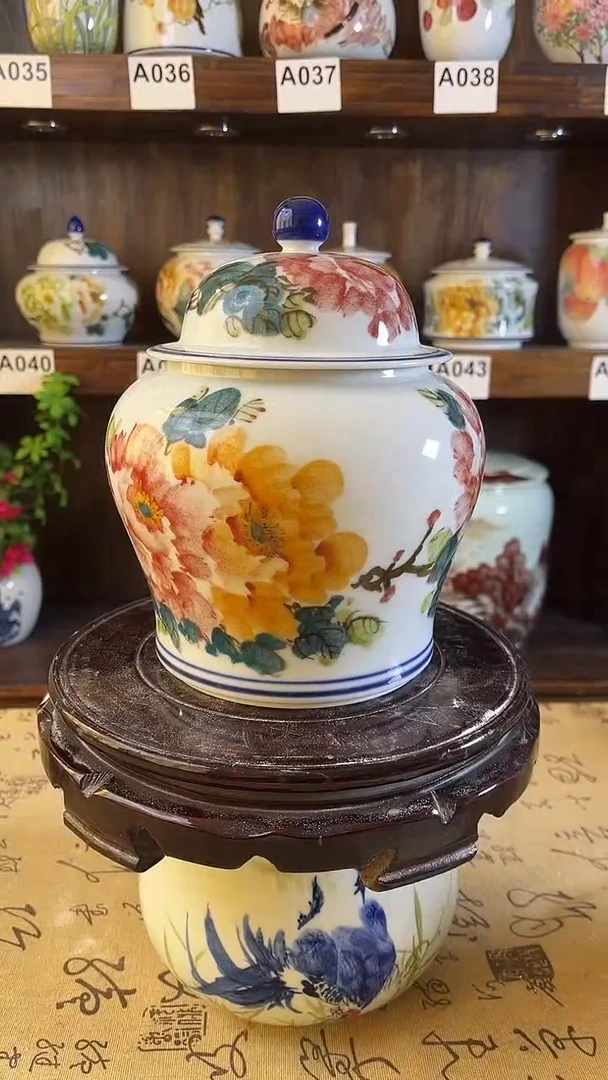 【闪购商品】纯手工手绘国色天香2储物罐