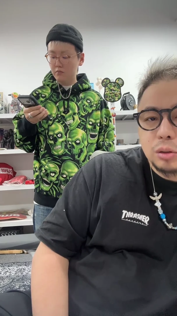 静态1sup夜光骷髅卫衣穿到175