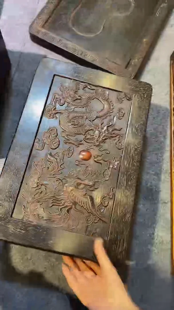 木紫檀雕刻板一物一拍