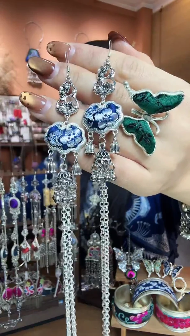 刺绣纯手工民族风耳环