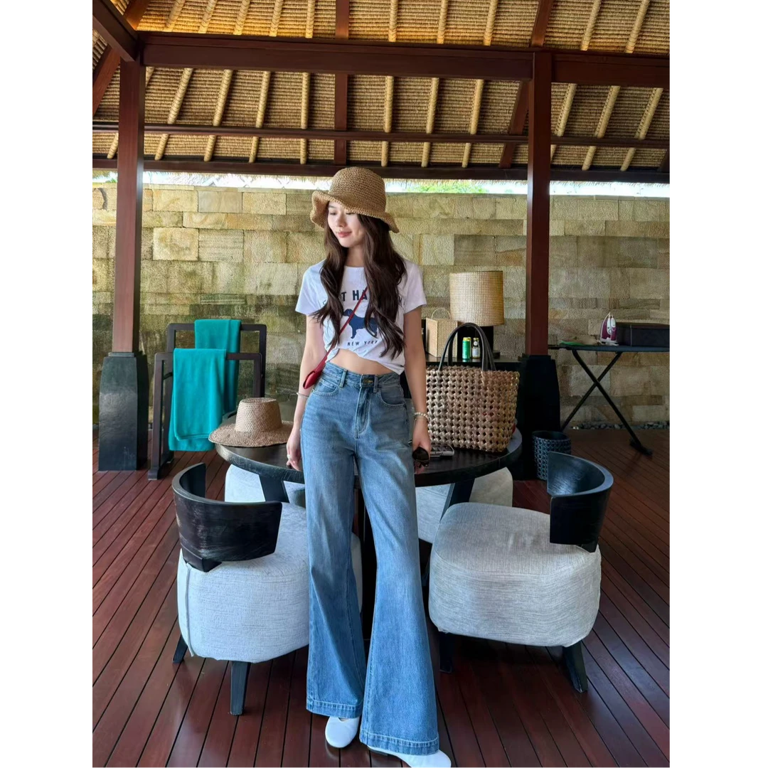 【星迹】超显瘦显腿长·时尚优雅百搭日常直筒微喇牛仔裤