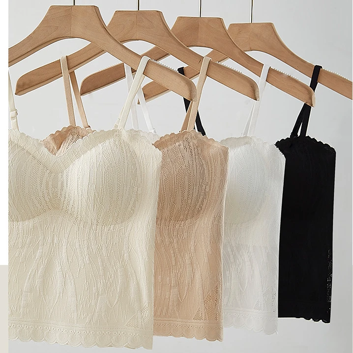 女背心打底打底蕾丝网红短款美背性感夏季薄款防走光显瘦百搭修身