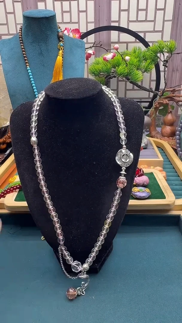 银S925镶嵌颈饰水晶qw09