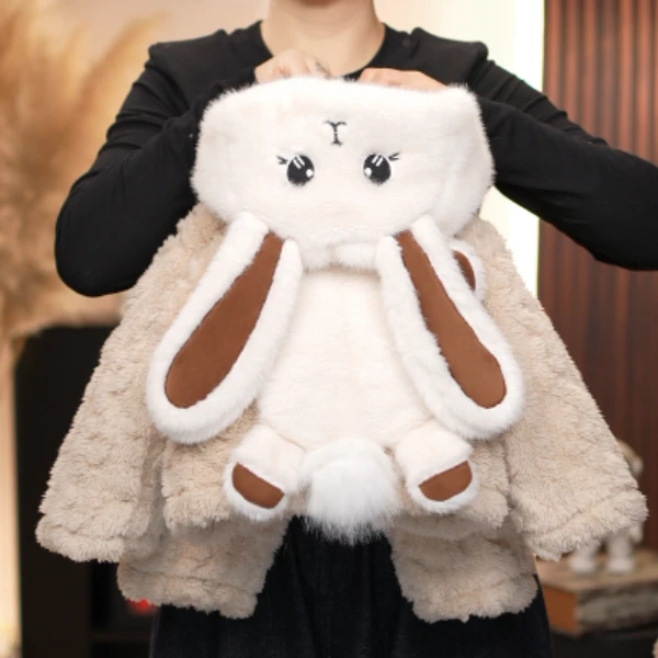 2025款冬季儿童卡通小白兔加绒加厚保暖可爱宝宝家居服套装8829