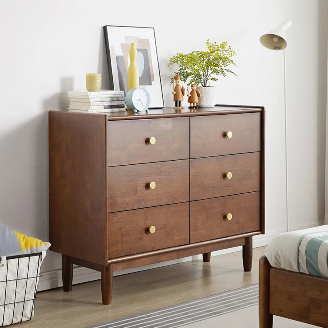 实木六斗柜轻奢铜素收纳柜客厅组合柜