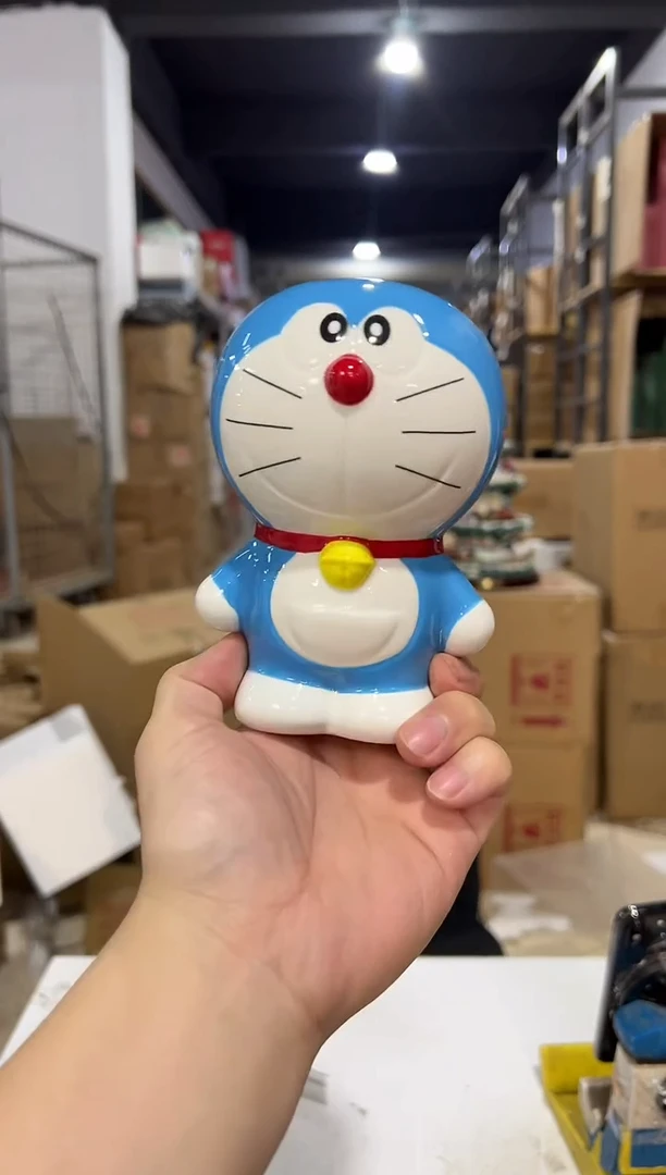 瓷片小号叮当猫存钱罐
