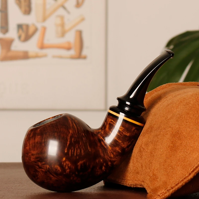 国师卢泳工作室 杰弗森 深色光面苹果 空腔大气室 3mm 石楠木烟斗