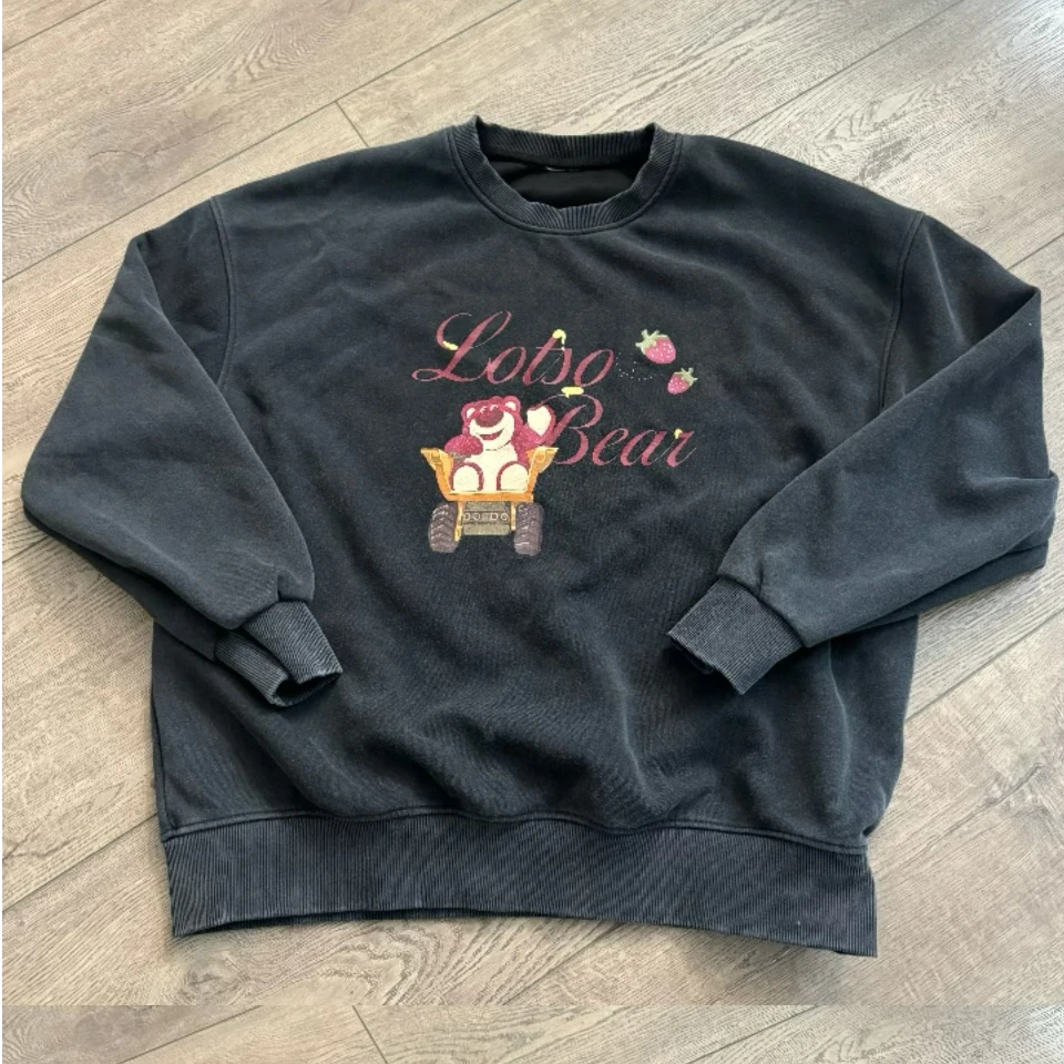 007【春季新款】前后印卡通粉粉熊韩版潮牌休闲圆领卫衣