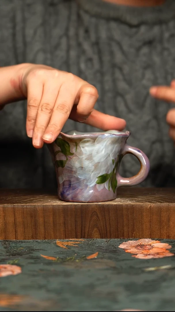 杯釉下彩手工手绘同款陶器