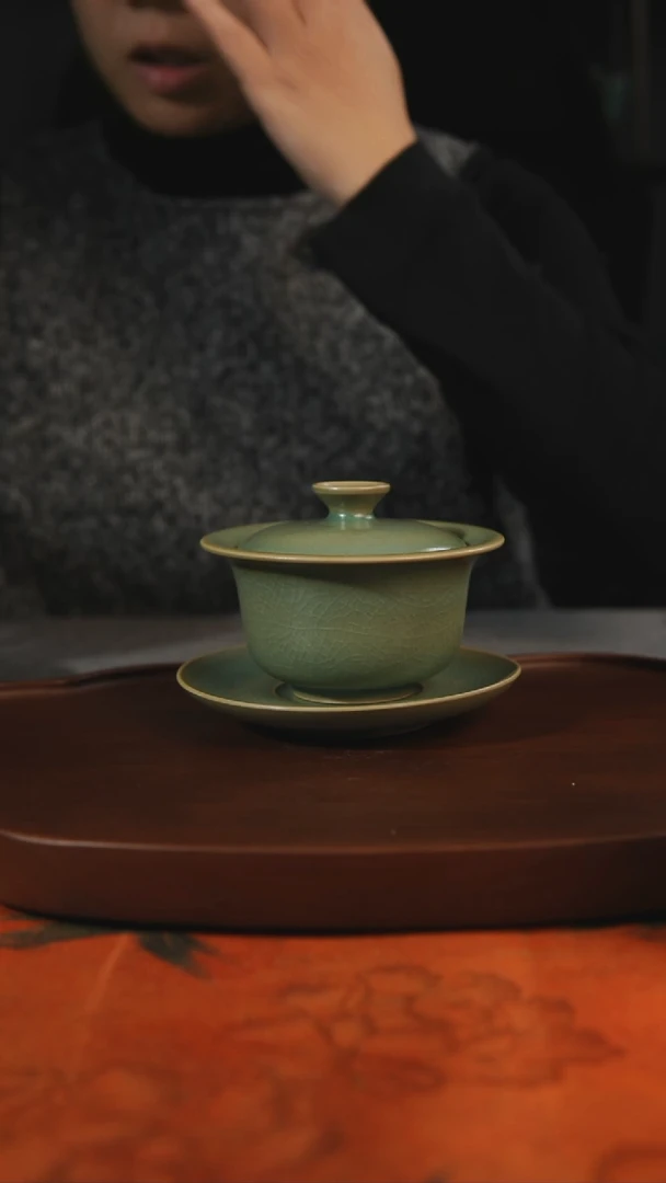 杯子砚大元宝 柴烧 汝州原产地原矿仿古老釉