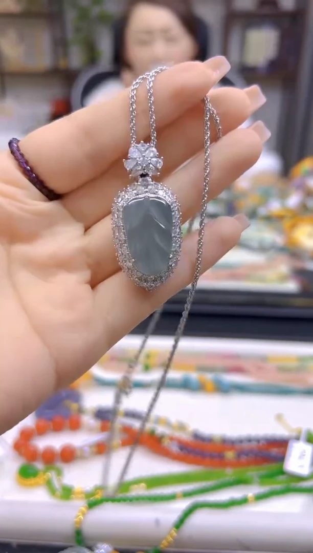 翡翠银S925镶嵌吊坠(赠链)DIY款D289