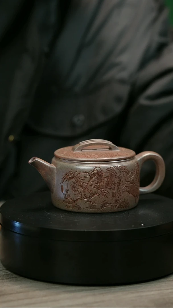 茶壶紫砂小***雨H2180李琴山水汉瓦
