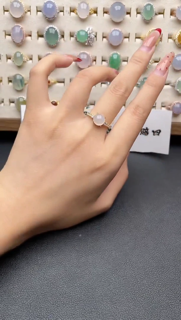 【闪购商品】翡翠戒指银S925镶嵌一物一证一礼盒