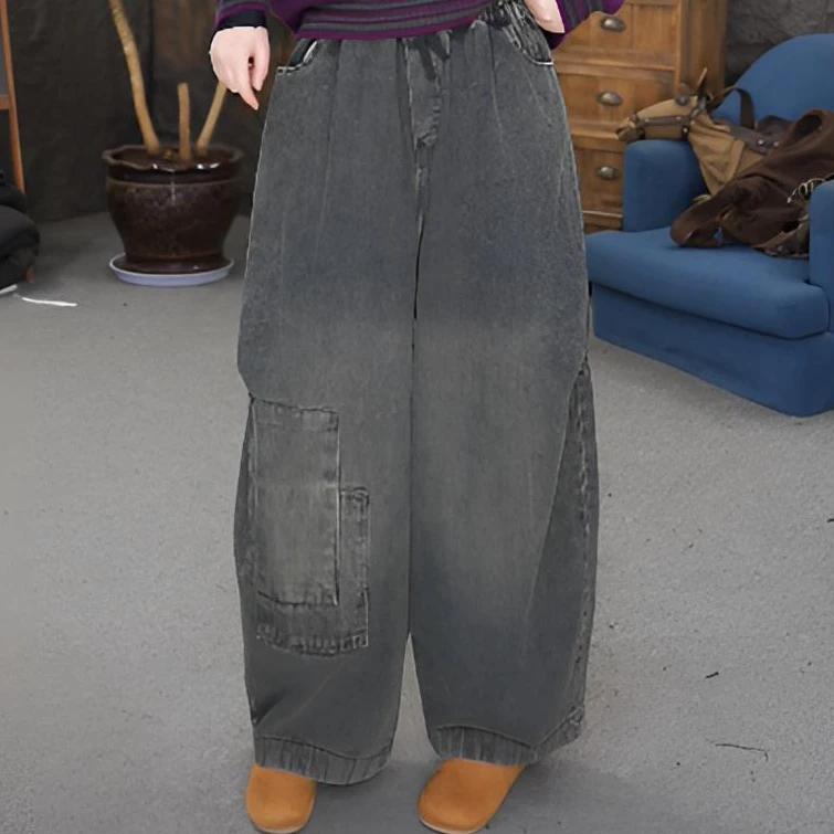 2026春款无弹哈伦风牛仔裤女裤美式裤子水洗牛仔裤休闲