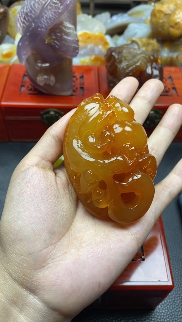 未镶嵌手把玛瑙/玉髓功**猫00