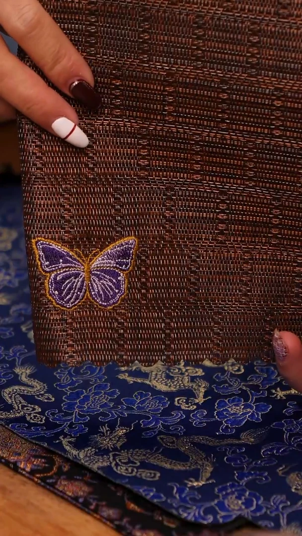 【闪购商品】藤编刺绣蝴蝶茶席30X45