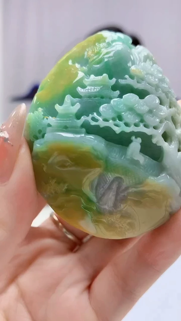 定制翡翠未镶嵌4917DD-毛货挂件22