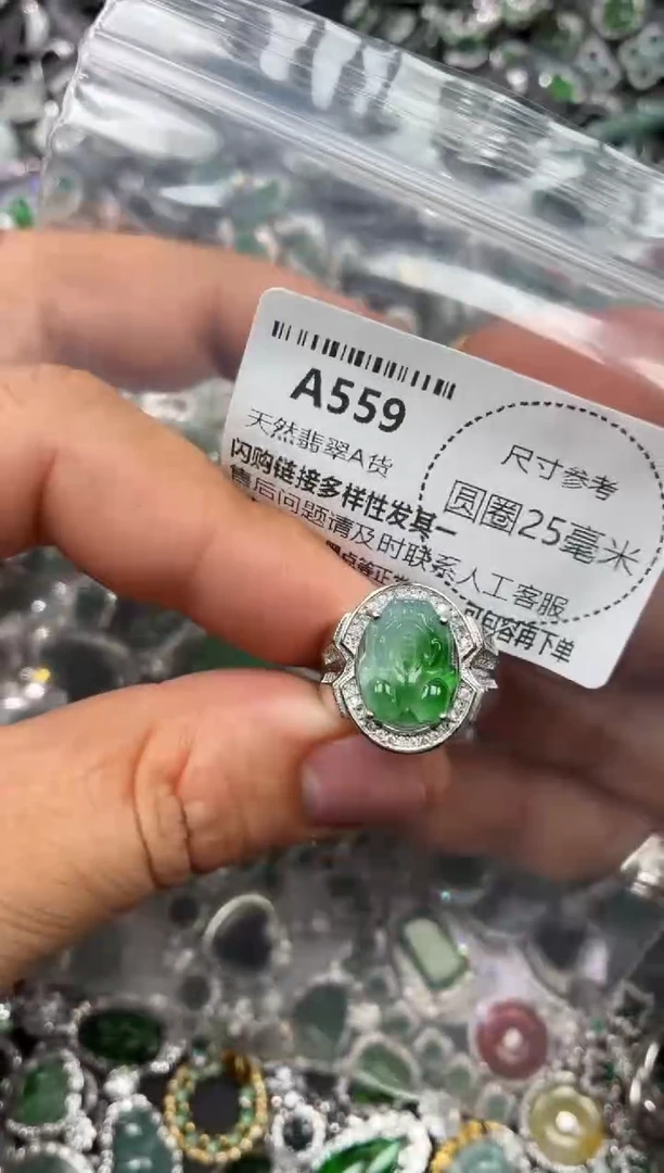 翡翠未镶嵌颈饰A559戒指