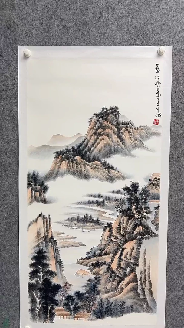 国画李纲-8平尺-山水国画-金