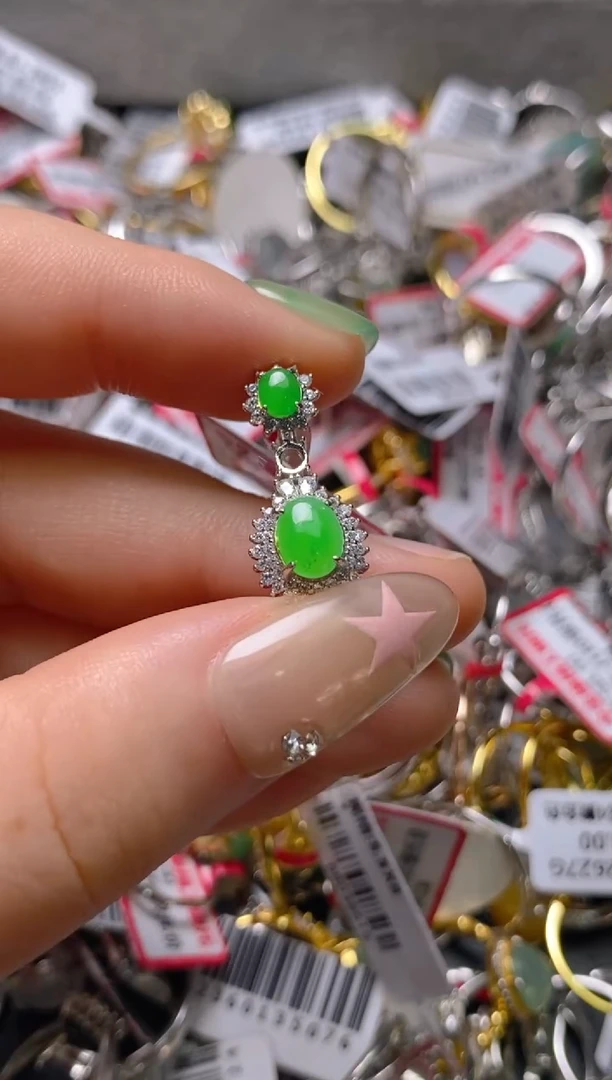 银S925镶嵌戒指翡翠百内无证书