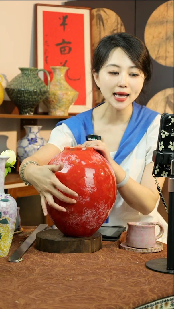 摆件 摆件故宫红石榴花器