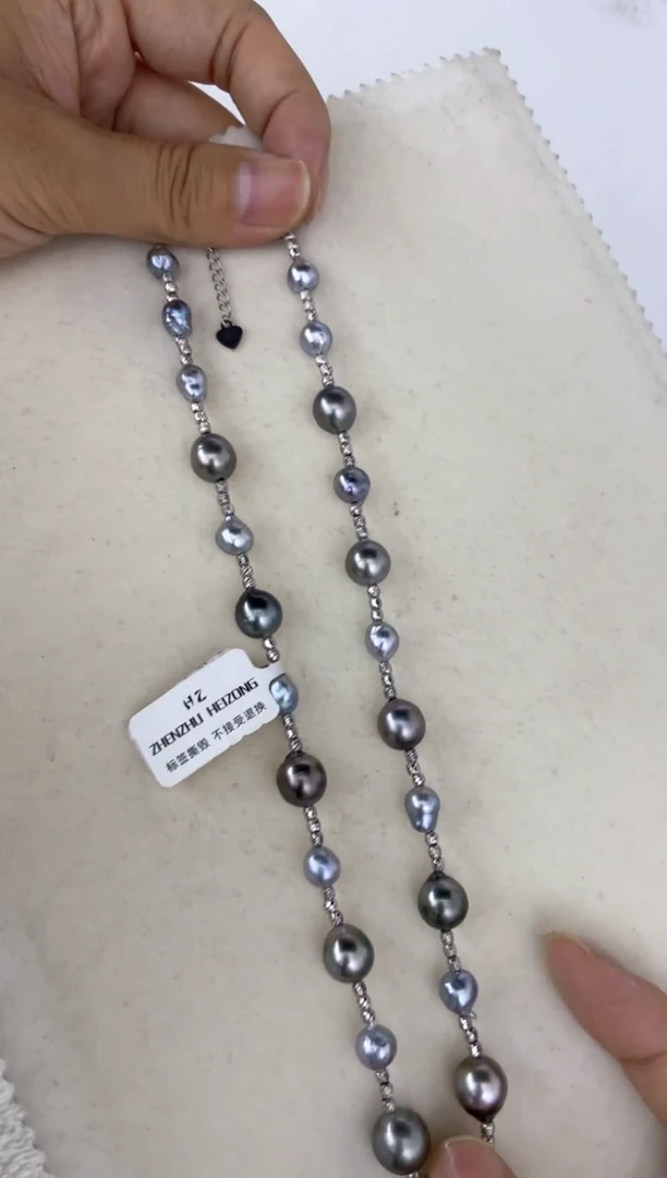 海水珍珠银S925镶嵌颈饰巴洛克项链 多样性发其一