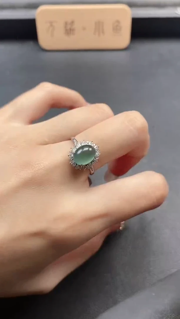 银S925镶嵌戒指翡翠15151