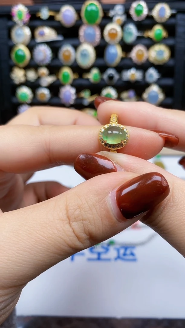 银S925镶嵌戒指翡翠306