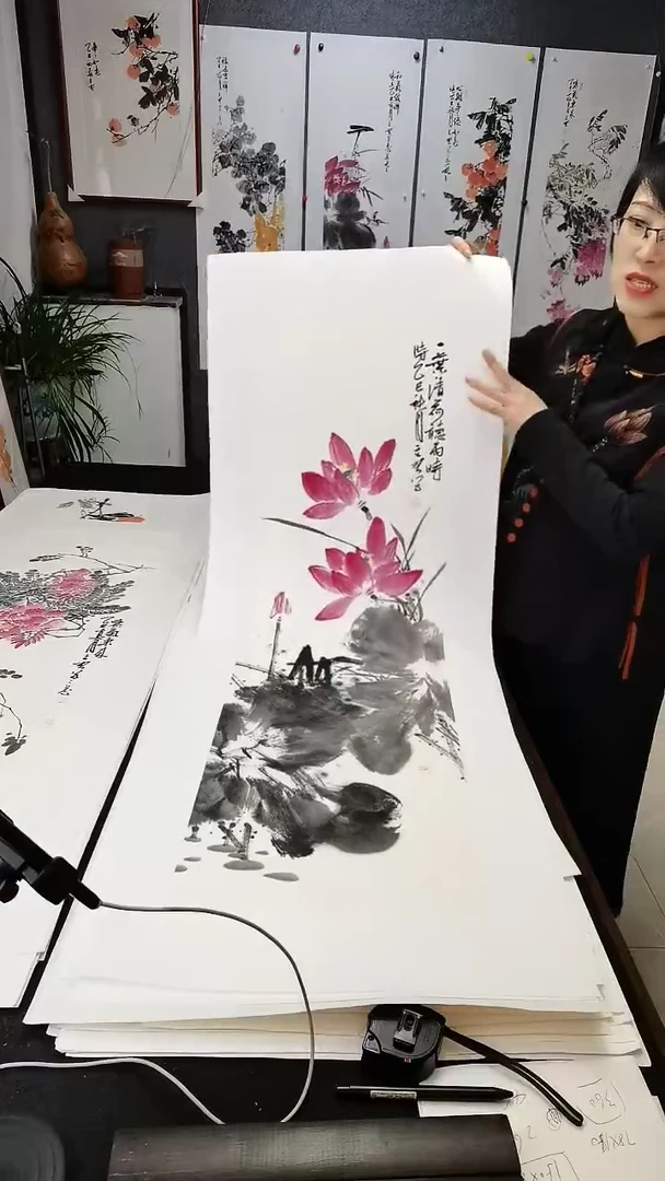 一叶清荷听雨时110*35cm