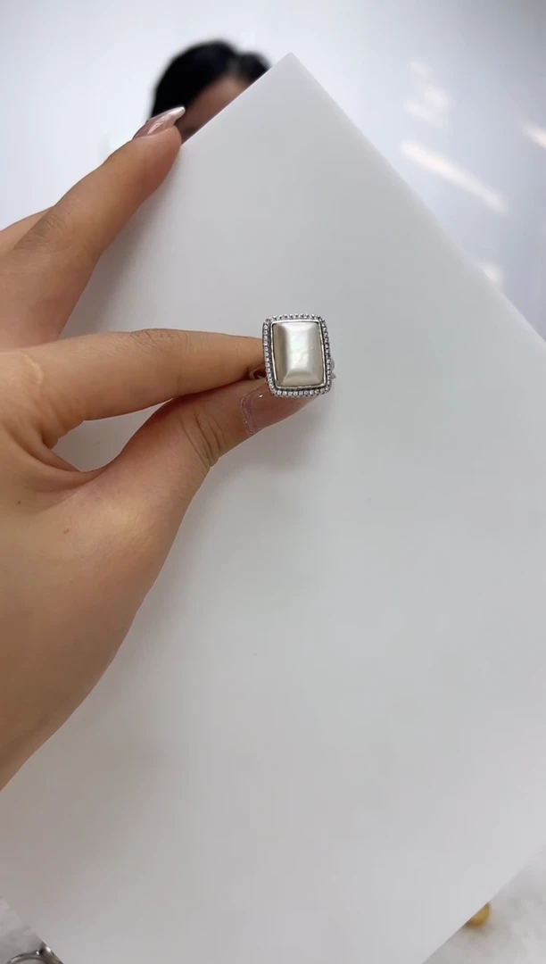 【闪购商品】拼合珍珠（马贝珠）DA银S925镶嵌戒指 Q013