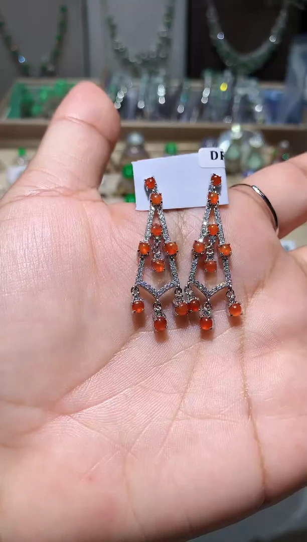 翡翠未镶嵌耳饰耳坠