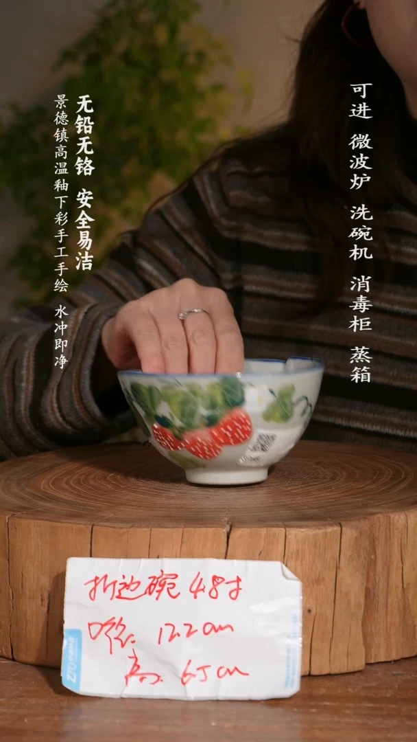 碗陶瓷景德镇高温瓷釉下彩手绘陶瓷