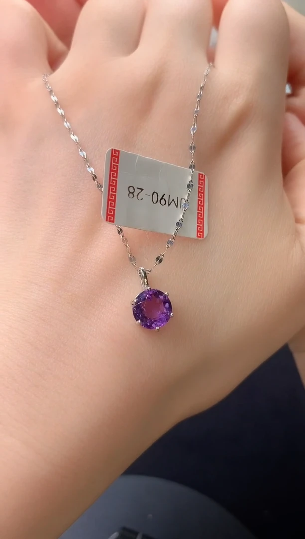 颈饰银S925镶嵌紫晶90-28