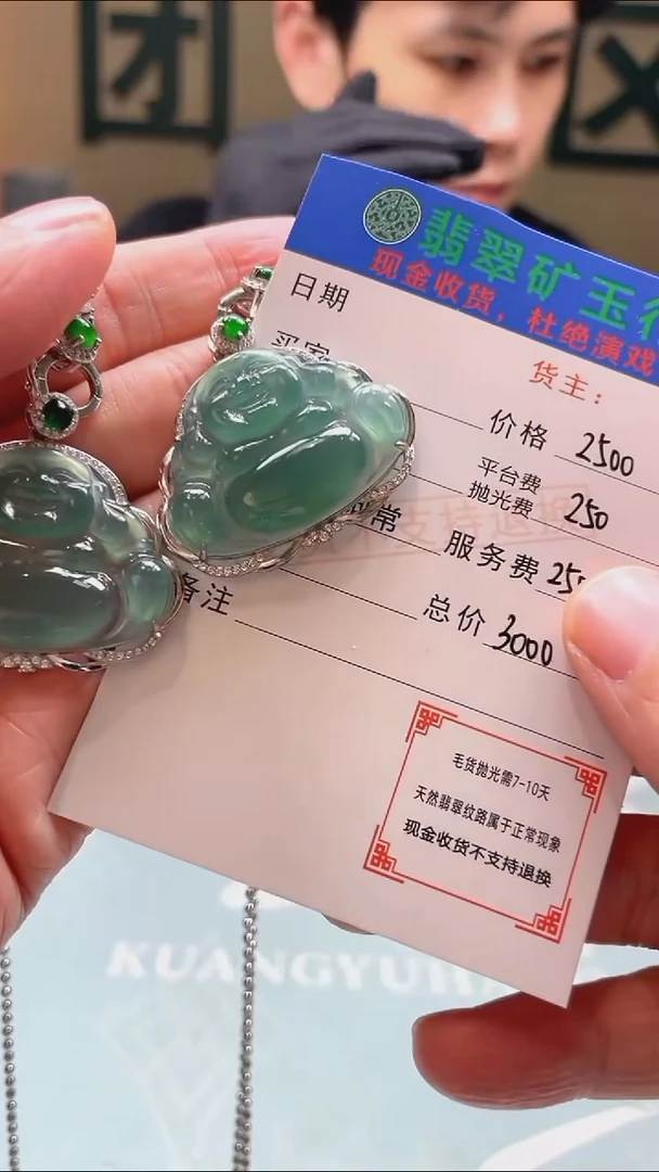 颈饰银S925镶嵌翡翠源*净货-多样性-发两件