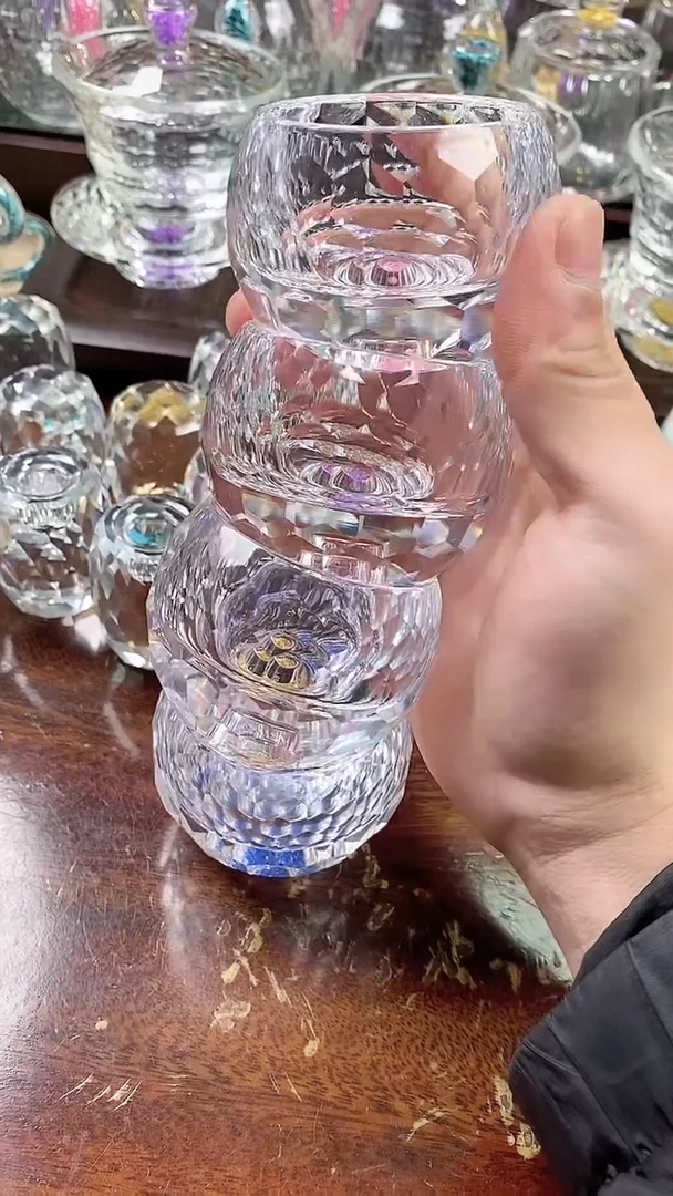 【闪购商品】玺宴新款水晶礼盒杯蓝钻金箔紫罗兰粉钻