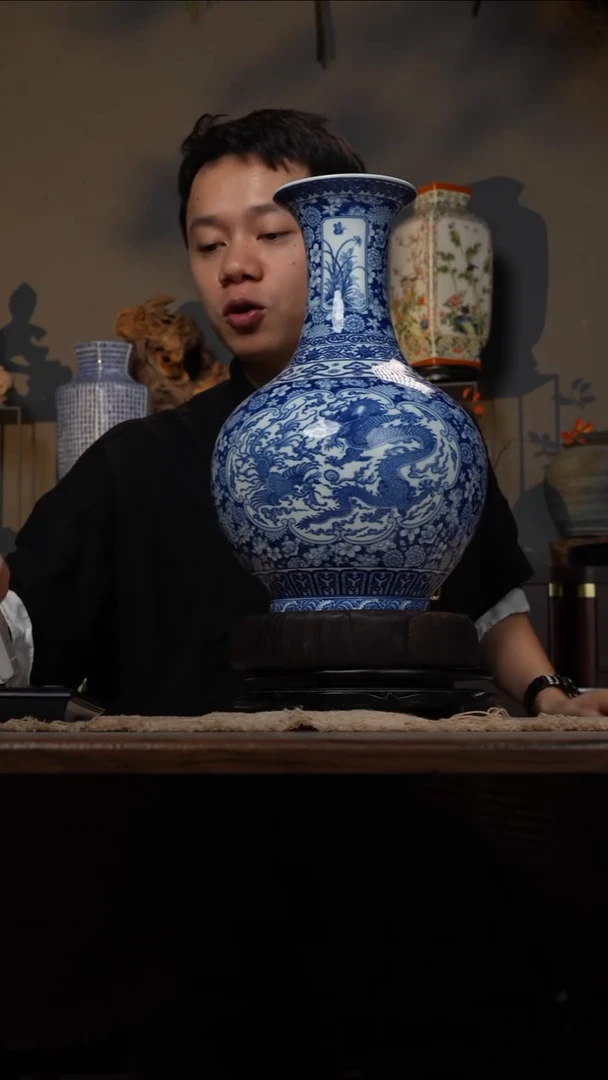 摆件WN问泥景德镇陶瓷花瓶摆件